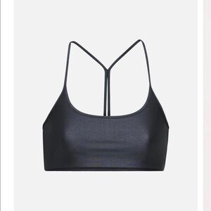 NWT Bandier All Access Chorus Bra in Black Shine Size Small Sports Bra